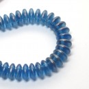 6mm Two Hole Lentil Halo Azurite